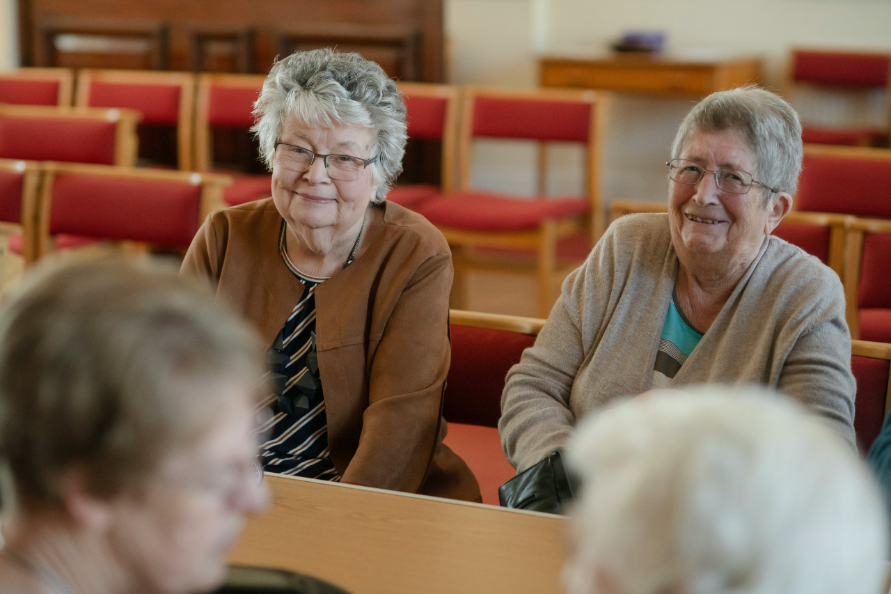 Residents gardening together