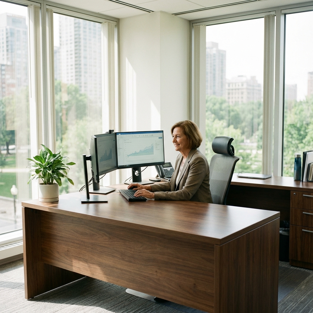 Executive reviewing occupancy data