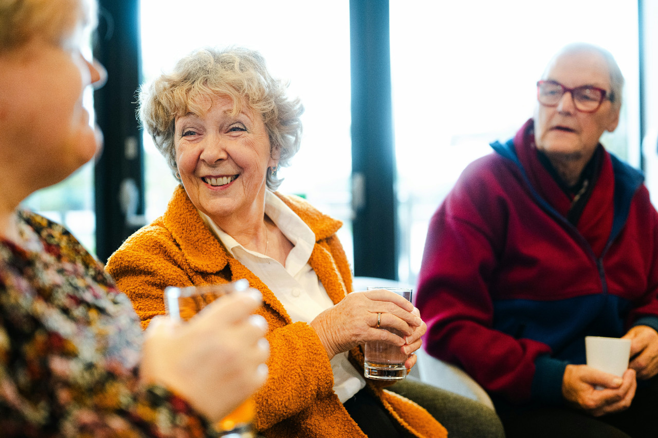 Senior resident smiling